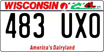 WI license plate 483UXO