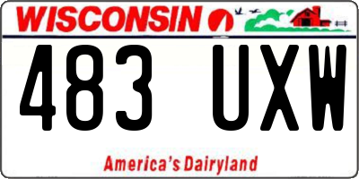 WI license plate 483UXW
