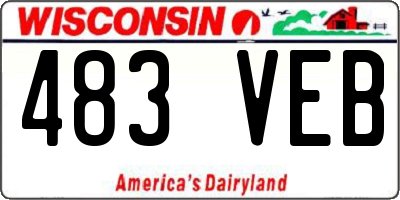 WI license plate 483VEB