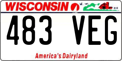 WI license plate 483VEG