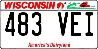 WI license plate 483VEI