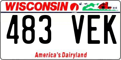 WI license plate 483VEK