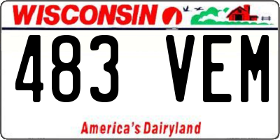 WI license plate 483VEM
