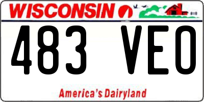 WI license plate 483VEO