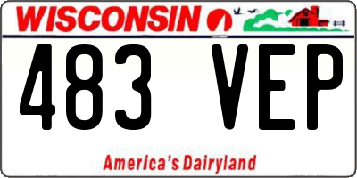 WI license plate 483VEP