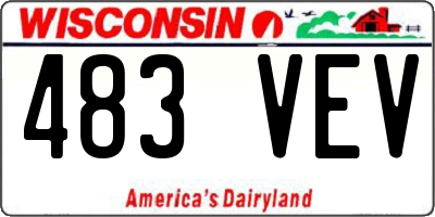 WI license plate 483VEV