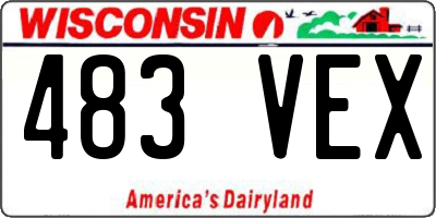 WI license plate 483VEX