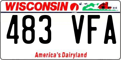 WI license plate 483VFA