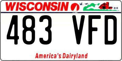 WI license plate 483VFD