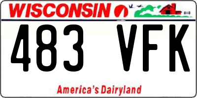 WI license plate 483VFK