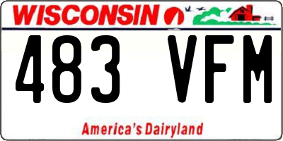 WI license plate 483VFM