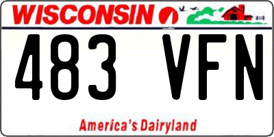 WI license plate 483VFN