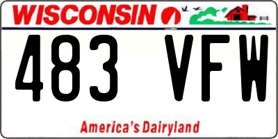 WI license plate 483VFW