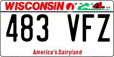 WI license plate 483VFZ