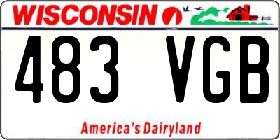 WI license plate 483VGB