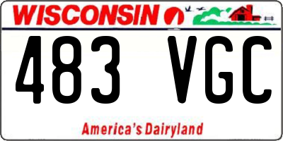 WI license plate 483VGC