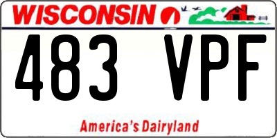 WI license plate 483VPF