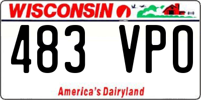 WI license plate 483VPO