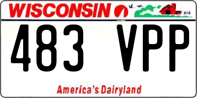 WI license plate 483VPP