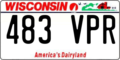 WI license plate 483VPR