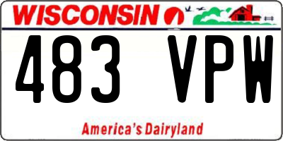 WI license plate 483VPW