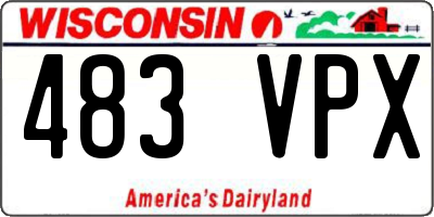 WI license plate 483VPX