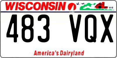 WI license plate 483VQX