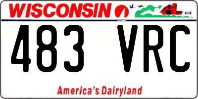 WI license plate 483VRC