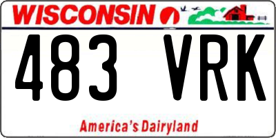 WI license plate 483VRK
