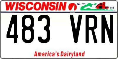 WI license plate 483VRN