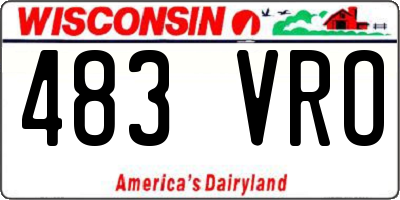 WI license plate 483VRO