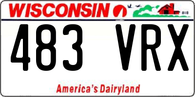 WI license plate 483VRX