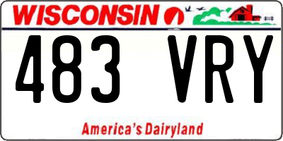 WI license plate 483VRY