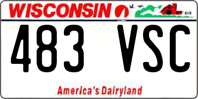 WI license plate 483VSC