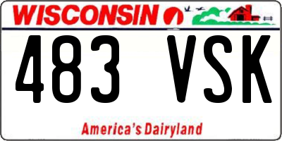 WI license plate 483VSK