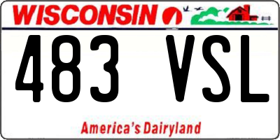 WI license plate 483VSL