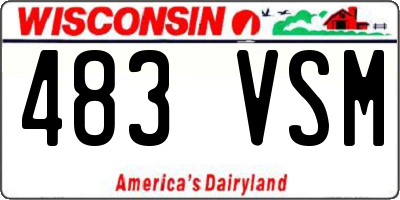 WI license plate 483VSM