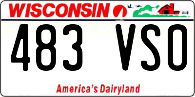 WI license plate 483VSO