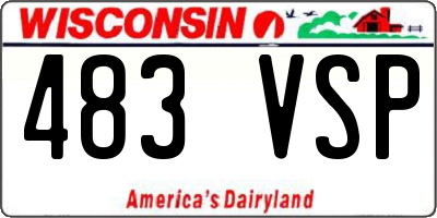 WI license plate 483VSP