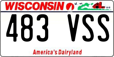 WI license plate 483VSS
