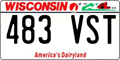 WI license plate 483VST