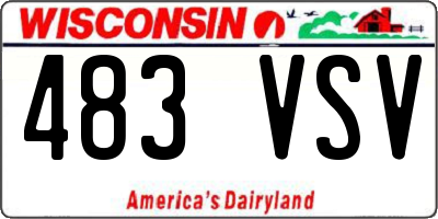 WI license plate 483VSV