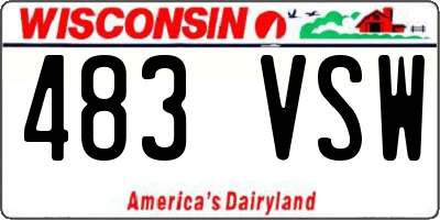 WI license plate 483VSW