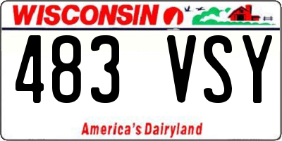 WI license plate 483VSY
