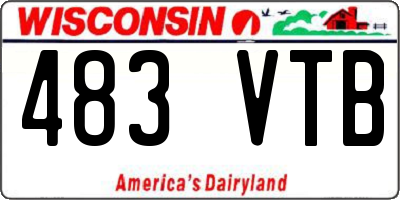 WI license plate 483VTB