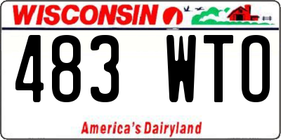 WI license plate 483WTO