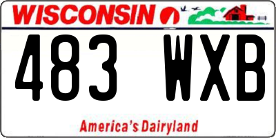 WI license plate 483WXB