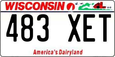 WI license plate 483XET