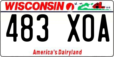 WI license plate 483XOA