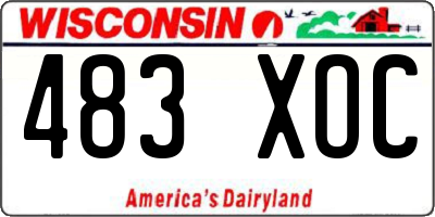 WI license plate 483XOC